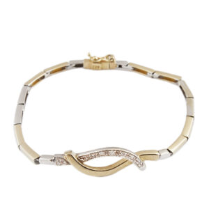 Złota bransoletka z brylantami 0,06 ct