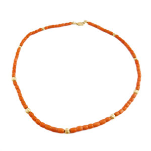 Kolia z naturalnych korali ze złotem 55 cm - 31,600 g