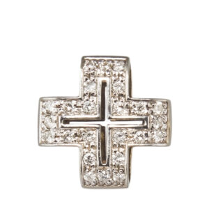 Złota zawieszka krzyż z brylantami - 0,19 CT