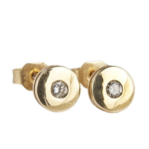 Złote kolczyki z brylantami - 0,12 ct
