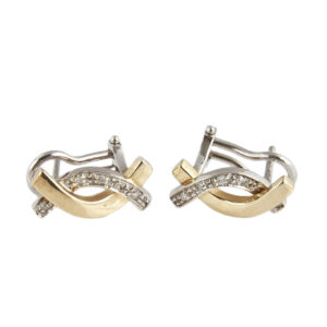 Złote kolczyki z brylantami - 0,09 ct