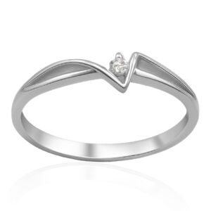 IMPERIAL- Złoty zaręczynowy pierścionek z brylantem - 0,04 ct