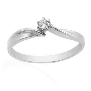 IMPERIAL- Złoty zaręczynowy pierścionek z brylantem - 0,04 ct
