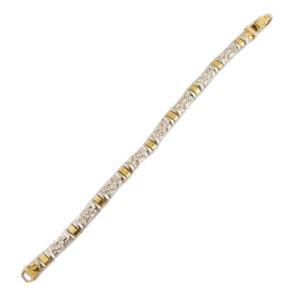 Okazała złota bransoletka z cyrkoniami 19 cm - 12,700 g