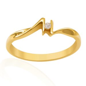 IMPERIAL- Złoty zaręczynowy pierścionek z brylantem - 0,02 ct
