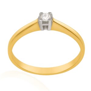 IMPERIAL- Złoty zaręczynowy pierścionek z brylantem - 0,02 ct