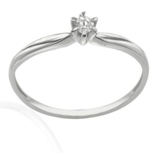 IMPERIAL- Złoty zaręczynowy pierścionek z brylantem - 0,04 ct
