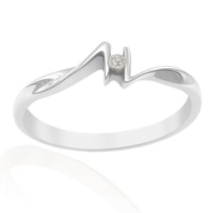 IMPERIAL- Złoty zaręczynowy pierścionek z brylantem - 0,04 ct
