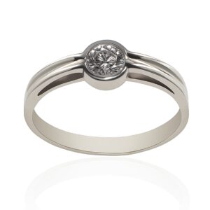 Złoty pierścionek z okazałym brylantem 0,37 ct