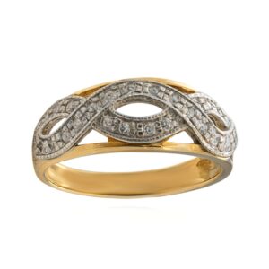 Złoty pierścionek z brylantami 0,19 ct - Duplicate