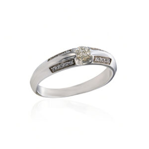 Złoty pierścionek z brylantami 0,11 ct + 0,10 ct
